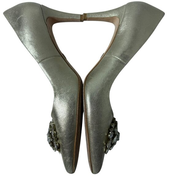 Badgley Mischka Crystal Embellished Heels | Size 6.5 | EUC | Glam Metallic - Picture 2 of 9